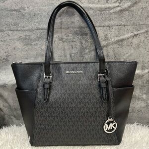 Michael Kors Black and Gray Signature Tote